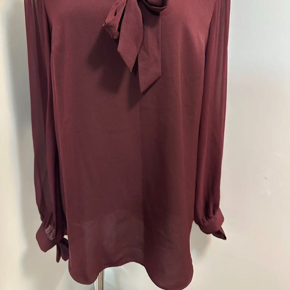 RW&CO. TIE-NECK CHIFFON BLOUSE fits(M/S) - Picture 6 of 14